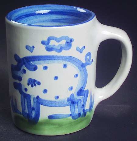 Country Scene Blue Mug by M A Hadley