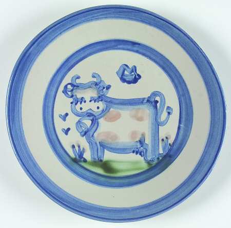 Country Scene Blue Salad/Dessert Plate