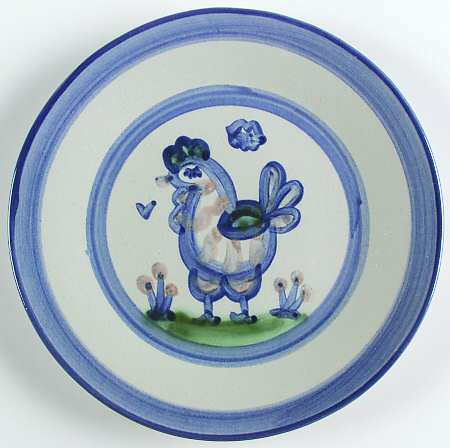 Country Scene Blue Salad/Dessert Plate