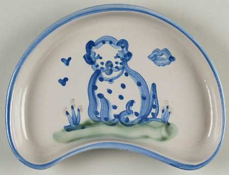 Country Scene Blue Crescent Salad Plate