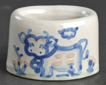 Country Scene Blue Napkin Ring by M A Hadley