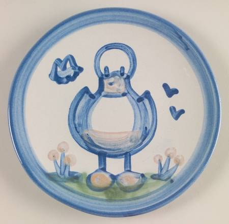 Country Scene Blue Bread & Butter Plate