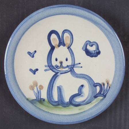 Country Scene Blue Bread & Butter Plate