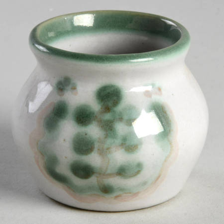 Pear and Grape Green Mini Open Sugar Bowl