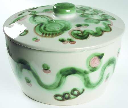 Pear and Grape Green Large Tureen/Baker & Lid