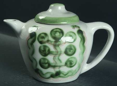 Pear and Grape Green Teapot & Lid