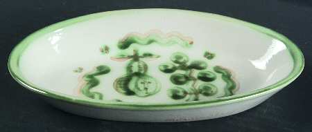 Pear and Grape Green 8" Oval Serving Platter