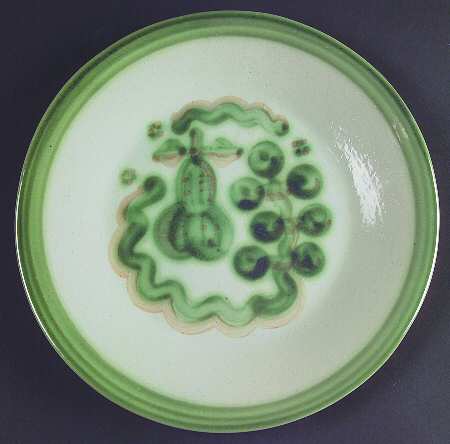 Pear and Grape Green Luncheon Plate