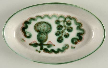 Pear and Grape Green 10" Oval Serving Platter