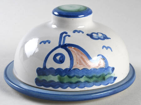Ship & Whale Round Covered Butter