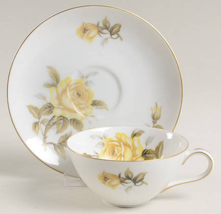 Yellow Rose Flat Cup & Saucer Set