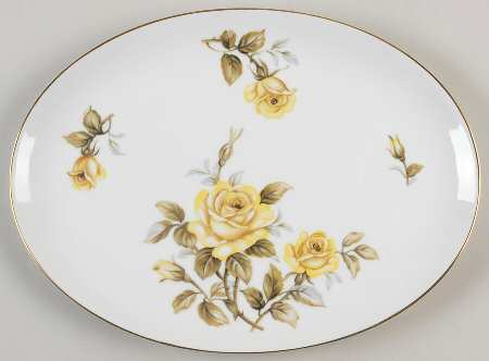 Yellow Rose 12" Oval Serving Platter