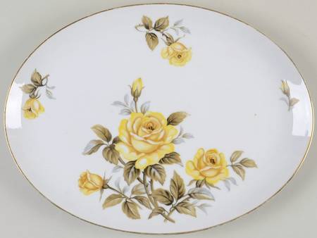 Yellow Rose 14" Oval Serving Platter