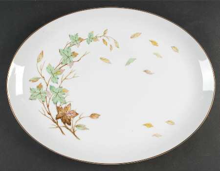 Swirling Leaves 16" Oval Serving Platter