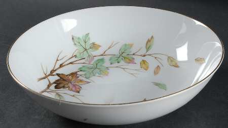 Swirling Leaves 9" Round Vegetable Bowl