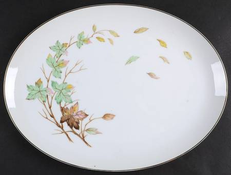 Swirling Leaves 14" Oval Serving Platter
