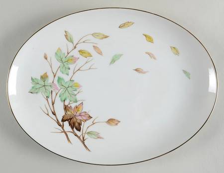 Swirling Leaves 12" Oval Serving Platter