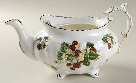 Strawberry Ripe (Small Scallops On Edge) Teapot No Lid