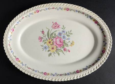 Bouquet 13" Oval Serving Platter by Harker