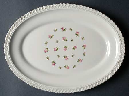 Rosebud Bouquet (No Trim) 13" Oval Serving Platter
