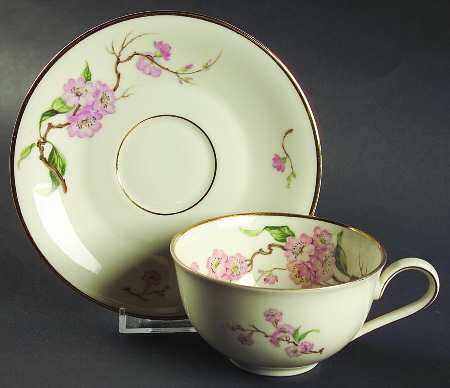 Blossomtime Cream Flat Cup & Saucer Set