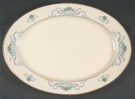 Ferndale (Older, Gold Trim) 14" Oval Serving Platter