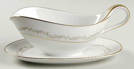 Golden Arc Gravy Boat with Attached Underplate by Heinrich - H&C