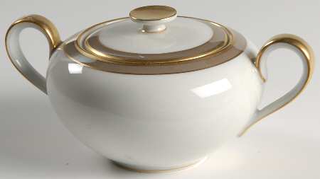 Golden Taupe Sugar Bowl & Lid