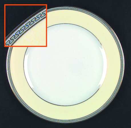 Greek Key Black (Cream Rim, White Center) by Heinrich - H&amp;C