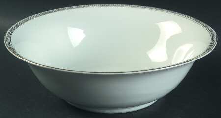 Greek Key Black (White Background) 9" Round Vegetable Bowl