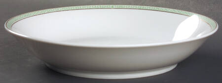 Greek Key Green Coupe Soup Bowl