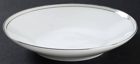 Greek Key Gray (Platinum Trim) Coupe Soup Bowl