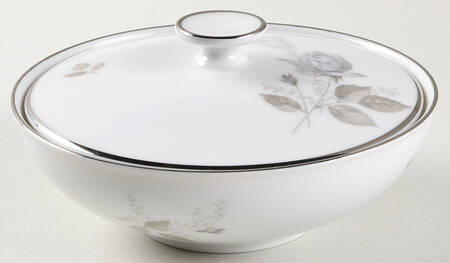 Grey Rose Sugar Bowl & Lid