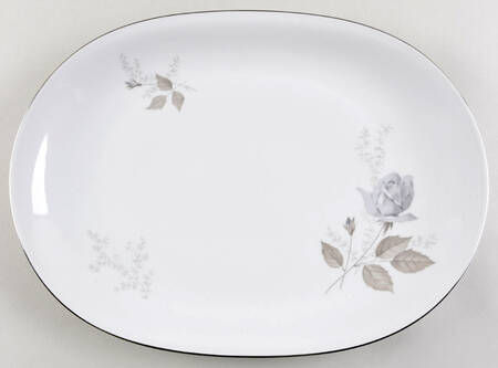 Grey Rose 14" Oval Serving Platter