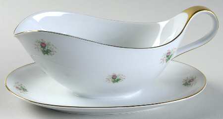 Petite Rose Gravy Boat with Attached Underplate by Heinrich - H&C
