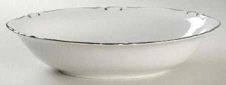 Platinum Scroll 10" Oval Vegetable Bowl