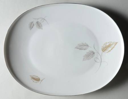 Reverie (Platinum Trim) 14" Oval Serving Platter
