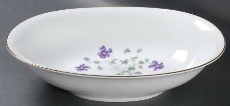 Violet 10" Oval Vegetable Bowl