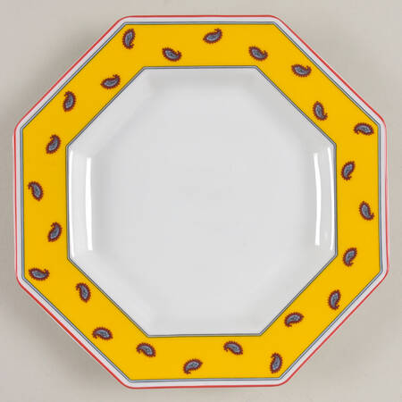 French Paisley Yellow Salad Plate by Daniel Hechter
