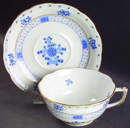 Blue Garden (Wb) Footed Cup & Saucer Set