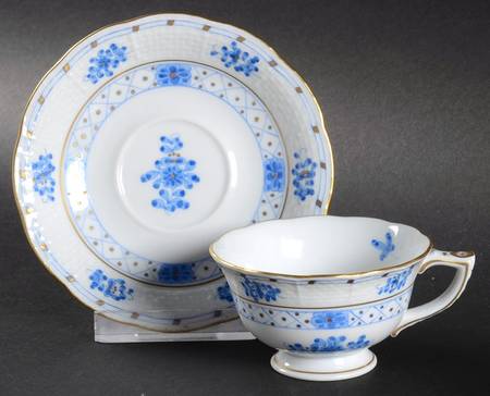 Blue Garden (Wb) Footed Demitasse Cup & Saucer Set