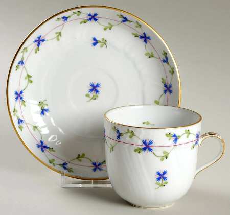 Blue Garland (PBG) Flat Demitasse Cup & Saucer Set