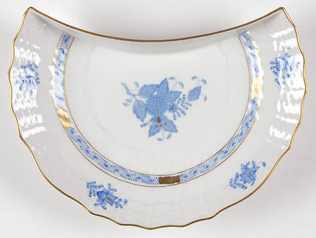 Chinese Bouquet Blue (AB) Crescent Salad Plate