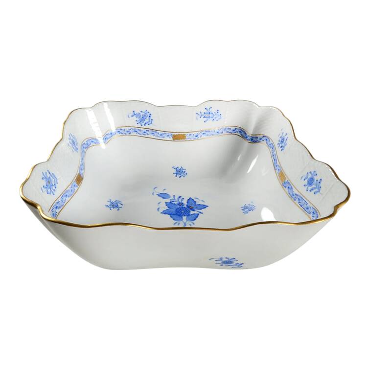 Chinese Bouquet Blue (AB) 10" Square Salad Serving Bowl