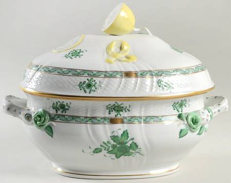 Chinese Bouquet Green (AV) Oval Tureen & Lid