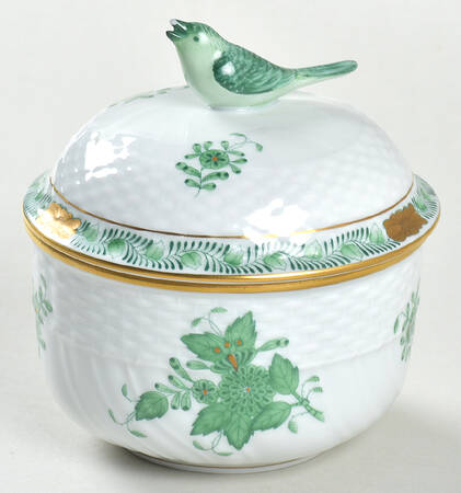 Chinese Bouquet Green (AV) Mini Sugar Bowl & Lid