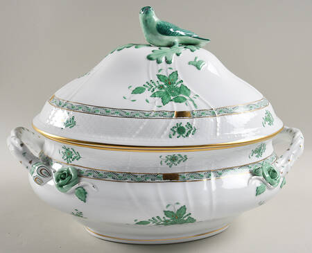 Chinese Bouquet Green (AV) Oval Tureen & Lid