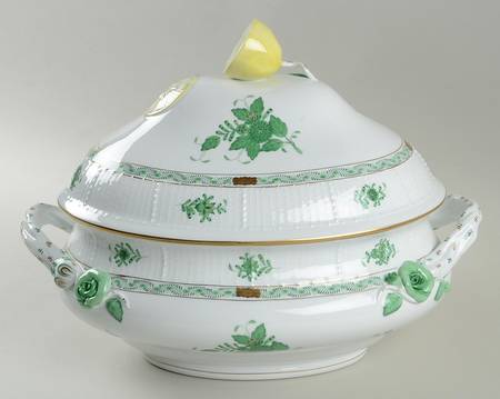 Chinese Bouquet Green (AV) Oval Tureen & Lid