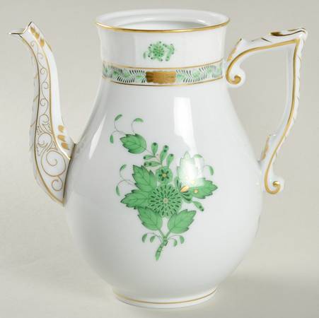 Chinese Bouquet Green (AV) Small Coffee Pot No Lid by Herend