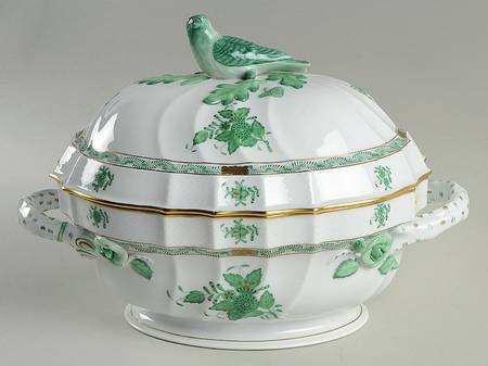 Chinese Bouquet Green (AV) Oval Tureen & Lid